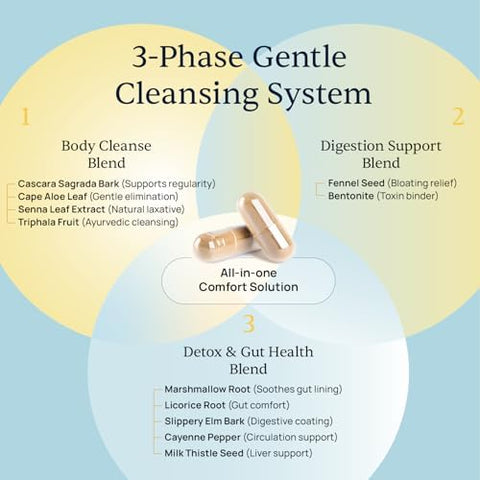 Simple Promise Bellyflush - Gentle Colon & Gut Cleanse Supplement With Milk Thistle & Bentonite Clay - Supports Constipation Debloat Digestive Detox & Flushing - 60 Capsules