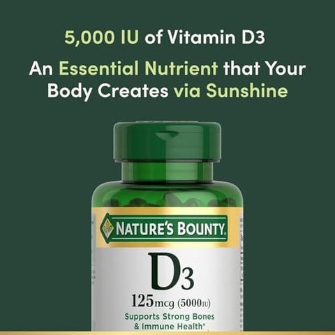 NatureS Bounty Vitamin D5000 Iu Softgels Maximum Strength 150 Ea ( Pack Of 2)