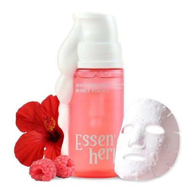 Essenherb Quick & Deep Bubble Serum Essence With Hibiscus Collagen Micro Bubble Mask For Daily Hydration Fast-Absorbing Serum That Helps Revitalize Dull Skin For A Healthy Glow 3.28 Fl Oz