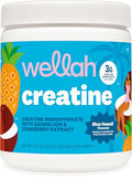 Wellah Creatine For Women (50 Servings) Blue Hawaii - 3G Of Creatine Monohydrate Powder With Dandelion & Cranberry Extract