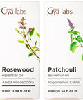 Gya Labs Rosewood Oil For Skin & Patchouli Essential Oil For Diffuser Set - Aromatherapy Grade Essential Oils Set - 2X0.34 Fl Oz - Gya Labs