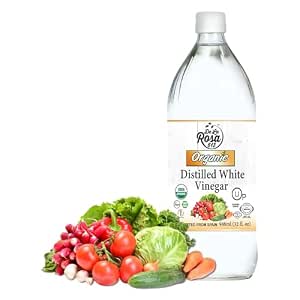 De La Rosa Organic Distilled White Vinegar, Raw & Unfiltered, Kosher for Passover, Vegan & Gluten Free, Great for Salad Dressing, Marinades, White Distilled Vinegar 32 Oz (Pack of 1)