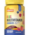 Sundance Kids Multivitamin Gummies with Vitamins D3 C B12 and Zinc 50 Count Mixed Berry Flavor Vegetarian NonGMO and Gluten Free Supplement