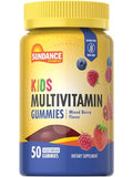 Sundance Kids Multivitamin Gummies with Vitamins D3 C B12 and Zinc 50 Count Mixed Berry Flavor Vegetarian NonGMO and Gluten Free Supplement