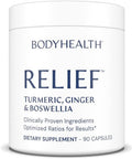 Bodyhealth Inflam Relief, Joint Supplement, Relief For Back, Knees, Hands, With Turmeric, Boswellia, Ginger, All Natural, Non-Gmo, Gluten (90 Capsules)