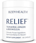 Bodyhealth Inflam Relief, Joint Supplement, Relief For Back, Knees, Hands, With Turmeric, Boswellia, Ginger, All Natural, Non-Gmo, Gluten (90 Capsules)