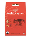 Wedderspoon Raw Premium Manuka Honey KFactor 16+, 17.6 Ounce & Organic Manuka Honey Drops, Ginger + Echinacea, Unpasteurized, Genuine New Zealand Honey, Perfect Remedy For Dry Throats, 4.0 Ounce