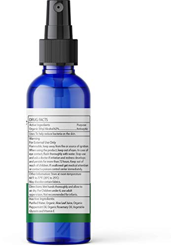 Brittanie'S Thyme Organic Travel Hand Sanitizer Spray Rosemary & Peppermint 2Oz 6 Count Vitamin E Aloe Moisturizing Non Greasy & Replenishes Moisture & Nourishes Skin