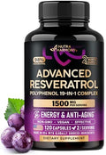 Nutraharmony Resveratrol Supplement - 19-In-1 Organic Polyphenol Complex - Noni Extract Berberine Quercetin Apple Cider Vinegar Acai - Made In Usa - Antioxidant & Heart Health Support 120 Capsules