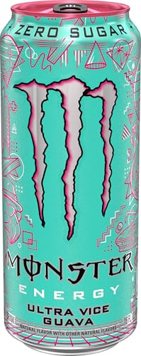 Monster Energy Ultra Vice Guava, Sugar Free Energy Drink, 16 Ounce (Pack of 15)