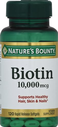Nature'S Bounty Biotin Hair Skin And Nails Vitamins Supports Healthy Hair Skin And Nails 10000 Mcg 120 Softgels (Pack Of 2)