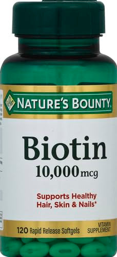 Nature'S Bounty Biotin Hair Skin And Nails Vitamins Supports Healthy Hair Skin And Nails 10000 Mcg 120 Softgels (Pack Of 2)