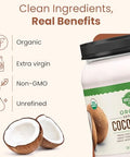 Wellsley Farms Organic Extra Virgin Coconut Oil - Unrefined, 100% Pure & Natural - Vegan, Non-GMO, Gluten-Free and Keto-Friendly Cooking Coconut Oil - Ideal for Skin Care & Hair Care - 54 oz (1 Pack)