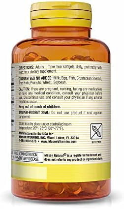 Mason Natural Evening Primrose Oil 1000 Mg Hormonal Balance & Skin Support For Women Rich In Omega6 Gla & La Pms & Menopause Relief Supplement 60 Softgels