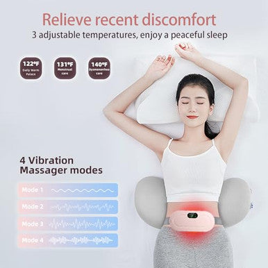 Dr.Hiumi Portable Heating Pad For Cramps Period Cramp Massager Portable Cordless Heating Pad With 3Heat Levels And 4 Massage Modes For Waist PainRelief Menstrual For Women Girls Her Girlfriend