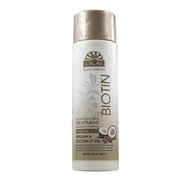 OKAY Roots Therapy Professional Biotin Treatment For All Hair Types Revitalize Strengthen Prevent Breakage With Argan Coconut Oil of Paraben Silicone Sulfate 8.4 oz