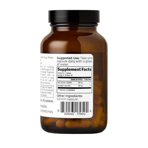 Santa Cruz Paleo Nac Ala Caps Nac Supplement And Antioxidant Complex With Alpha Lipoic Acid And N-Acetyl Cysteine Cellular Support And Nutrient Balance Gluten Free Keto Paleo 60 Capsules