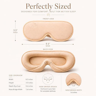 Anemone Contour Sleeping Mask For Women Softer Than Silk Eye Masks For Sleep Complete Blackout Zero Eye Pressure Fit Lightweight Eye Care Travel Essentials Included