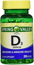 Spring Valley twin pack vitamin d3 2000I.U. Immune Health/Bone Health 200 so...
