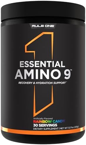 Rule 1 Proteins Essential Amino 9 " Recovery & Hydration Support With 7.5G Of Essential Amino Acids + Electrolytes (30 Servings Blue Razz Lemonade)