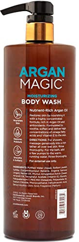 Argan Magic Cleansing Body Wash - Gently Cleanses Revitalizes & Smooths Skin Enriched With Argan Oil Sweet Almond Oil & Vitamin E Made In Usa Paraben Cruelty (32 Oz / 946 Ml)
