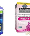 Focus Factor Adults Extra Strength Brain Supplement 120 Count & Garden Of Life Dr. Formulated Women'S Probiotics 50 Billion 30 Capsules