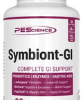 Pescience Symbiont-Gi Zinc Carnosine Pepzin Gi & Shelf Stable Probiotic Capsules Digestive Enzyme Supplement For Women And Men With Slippery Elm Bark 30 Day Supply