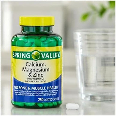 Calcium Magnesium Zinc with Vitamin D3 ÃƒÂ¢Ã¢â€šÂ¬Ã¢â‚¬Å“ Daily Mineral Supplement, 600 mg Calcium, 250 Caplets + STS Sticker