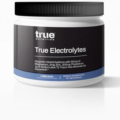 True Electrolyte Hydration Supplement Drink Mix (Limeade) Supports Healthy Mineral Balance W/Zinc, Potassium, Magnesium, Sodium, AquaminÃ‚Â® 72 Trace Sea Minerals 5 Cal. 0G Sugar. 45 Servings.