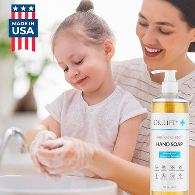 Dr. Lift Hand Soap Fresh Scent Moisturizing Liquid Soap With Plant Extracts Vitamin E And Cucumber Seed Extract Gentle And Non Drying For Everyday Use Vegan Paraben And Phthalate Free 16 Fl Oz