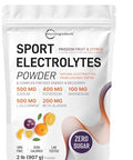 Micro Ingredients Electrolytes Powder 2 Lbs 95 Servings Sugar Free Workout Hydration Potassium Sodium L-Glutamine Beta-Alanine & More Natural Coconut Water Passion Fruit & Citrus Flavor