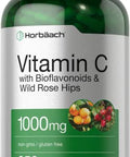 Horbaach Vitamin C 1000mg 250 Capsules with Bioflavonoids and Rose Hips NonGMO Gluten Free Supplement High Strength Formula