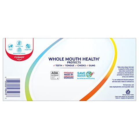 Colgate Total Toothpaste With Stannous Fluoride And Zinc Multi Benefit Toothpaste With Sensitivity Relief And Cavity Protection Deep Clean 4.8 Ounce (Pack Of 2)