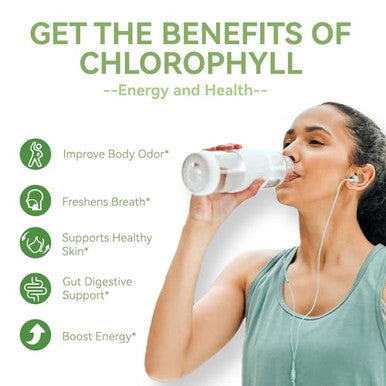 Eazgoo Chlorophyll Gummies For Body Odor Deodorant* Sugar Free Chewable Chlorophyll For Immune Support Women Vegan 60 Count (Lemon)
