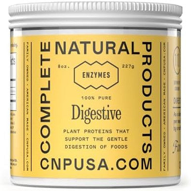 Complete Natural Products Digestive Enzyme Powder - Plant Based Blend, 8Oz Glass Jar, Gentle Digestive Support
