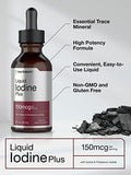 Horbaach Iodine Liquid Supplement Drops 2 fl oz 150 mcg Potassium Iodide Tincture Vegetarian NonGMO Gluten Free Formula