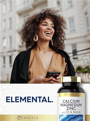 Carlyle Calcium Magnesium Zinc With Vitamin D3 And Boron 300 Caplets Vegetarian, Non-Gmo Supplement