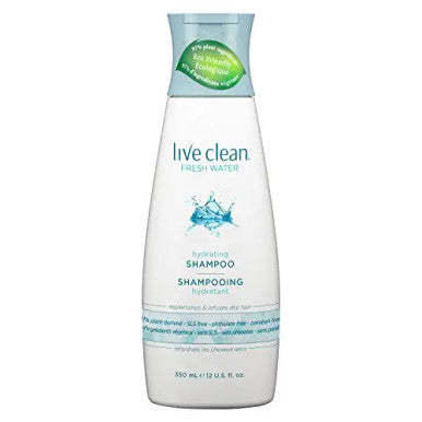 Live Clean Fresh Water Hydrating Shampoo and Conditioner Bundle With Rosemary Leaf Extract Vitamin E and Lavender Extract 12 fl. oz. Each