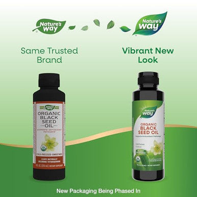 Nature'S Way Organic Black Seed Oil Supports Antioxidants Pathways Cold-Pressed Vegan Gluten Free 8 Fl Oz (Packaging May Vary)
