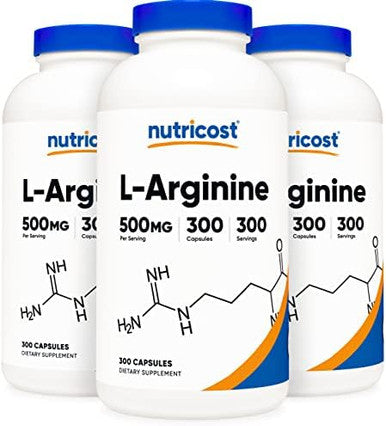 Nutricost L-Arginine 500Mg, 300 Capsules - Gluten And Non-Gmo