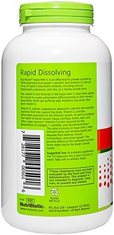 Nutribiotic - Hypo-Aller C Powder Vitamin C & Minerals 16 Oz 1300 Mg Vitamin C For Antioxidant & Collagen Support Buffered With Calcium Magnesium Zinc & Potassium Gluten & Gmo