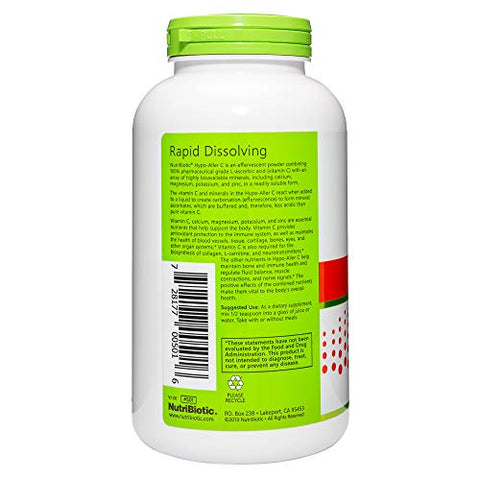 NutriBiotic HypoAller C Powder Vitamin C and Minerals 1300 Mg Vitamin C for Antioxidant and Collagen Support Buffered with Calcium Magnesium Zinc and Potassium Gluten and GMO 16 Oz