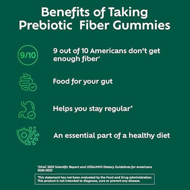Benefiber Prebiotic GLP 1 Friendly Fiber Supplement Gummies for Digestive Health Assorted Fruit Flavor