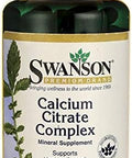 Swanson Calcium Citrate Complex Bone Muscle Nerve Health Blood Pressure Support Mineral Supplement 250 mg Calcium (from Citrate & Carbonate) 100 Capsules