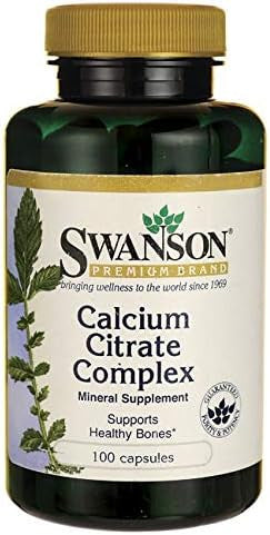 Swanson Calcium Citrate Complex Bone Muscle Nerve Health Blood Pressure Support Mineral Supplement 250 mg Calcium (from Citrate & Carbonate) 100 Capsules