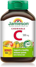 Jamieson Chewable Vitamin C 500 Mg Exotic Tropical Fruit 120Ct Imported From Canada