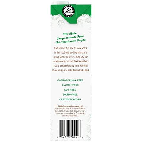 So Delicious Dairy Free Shelf-Stable Almond Milk, Unsweetened, Vegan, Non-GMO Project Verified, 1 Quart