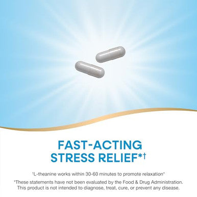 Nature'S Way L-Theanine Stress Support Promotes Relaxation 200 Mg Per 2-Capsule Serving Vegan 180 Capsules (Packaging May Vary)