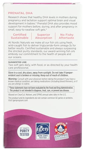 Nordic Naturals Prenatal Dha Unflavored - 830 Mg Omega-3 400 Iu Vitamin D3 - 90 Soft Gels - Supports Brain Development In Babies During Pregnancy & Lactation - Non-Gmo 45 Servings