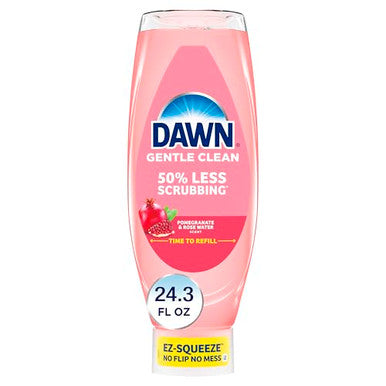 Dawn Gentle Clean Ez-Squeeze Dishwashing Liquid Dish Soap Pomegranate And Rose Water Scent 24.3 Fl Oz